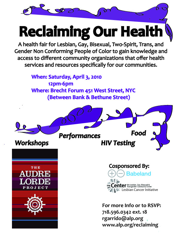 Reclaiming Our Health flyer